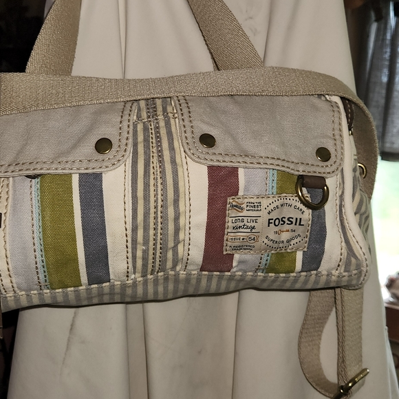 Fossil demin rare stripe bag purse great condition shoulder/crossbody - Picture 2 of 4